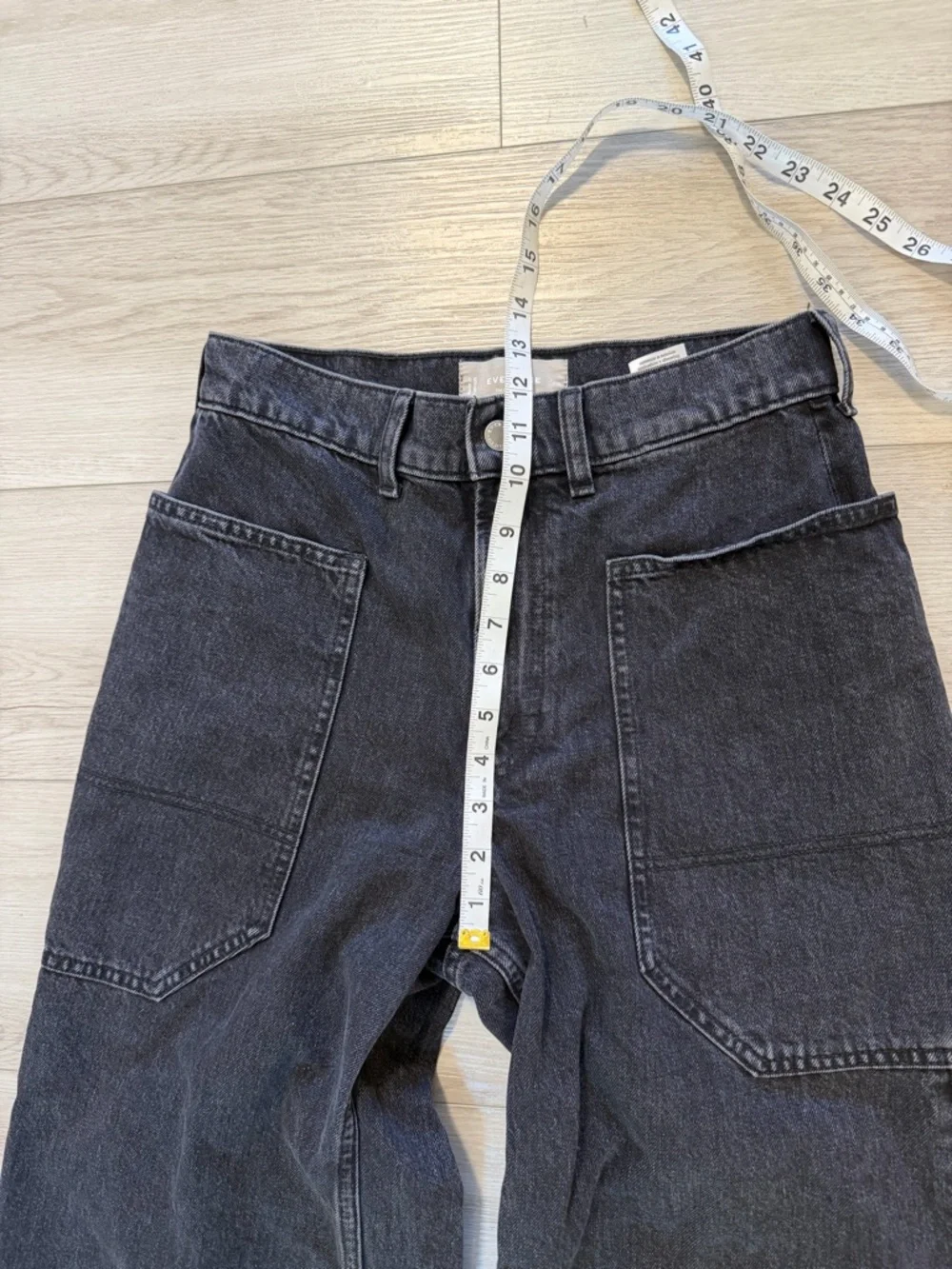 Everlane Jeans 27 Black The Way-High Gardener Cropped Wide Leg High Rise Organic - Picture 12 of 15